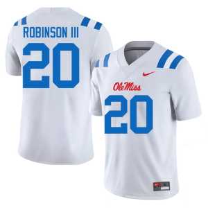 Game #20 UM Rebels College Football Anthony Robinson III Mens White Jersey 873015-148 - Image 1