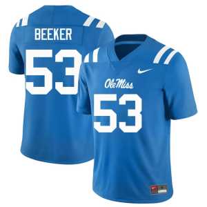 Replica #53 Forward Rebels Ford Beeker Men's College Football Powder Blue Jerseys 209843-745 - Image 1