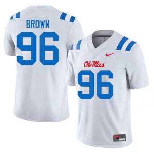 Game Men White Mississippi College Football Jamarious Brown #96 Jersey 711660-665 - Image 1