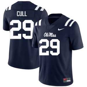 Game Nick Cull Ole Mississippi #29 Navy College Football Mens Jerseys 687717-887 - Image 1