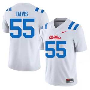 Alumni #55 White Men's College Football Ole Miss Terez Davis Jerseys 403622-599 - Image 1