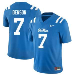 Limited Powder Blue Ole Miss Sharif Denson Men's College Football #7 Jerseys 311225-665 - Image 1