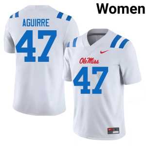 Game College Football #47 White Rebels Women's Anthony Aguirre Jersey 470825-708 - Image 1