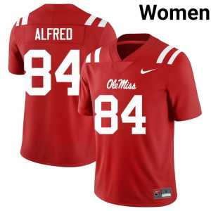 Stitched College Football #84 Women Dillon Alfred UM Rebels Red Jerseys 865314-504 - Image 1