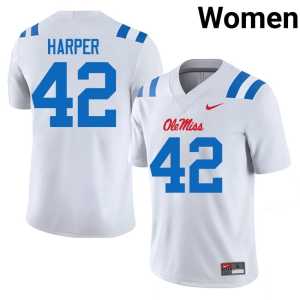 2026 Ole Miss Womens #42 College Football Jack Harper White Jerseys 430699-881 - Image 1