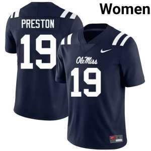 2026 Hotty Toddy College Football Women's Navy #19 MJ Preston Jersey 555960-429 - Image 1