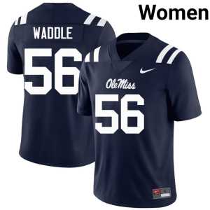 Alumni Ole Miss Mason Waddle #56 Navy College Football Women's Jerseys 381687-211 - Image 1