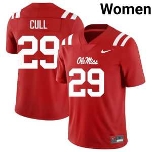 High School #29 Nick Cull Red Mississippi College Football Women's Jersey 439937-822 - Image 1