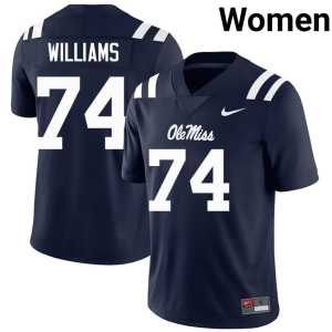 2026-27 Ben Williams Mississippi Women Navy College Football #74 Jerseys 973588-869 - Image 1