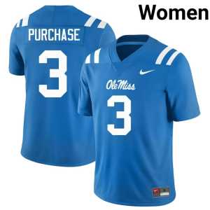 Embroidery Womens Blake Purchase Powder Blue College Football Rebels #3 Jerseys 225015-394 - Image 1