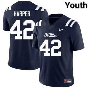 Embroidery Jack Harper #42 Forward Rebels College Football Navy Youth Jerseys 418448-856 - Image 1