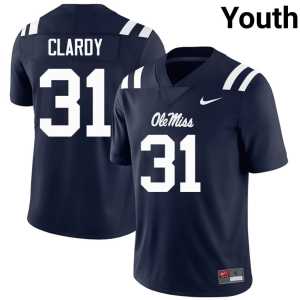 Stitched Ladarian Clardy Youth Rebels Navy College Football #31 Jerseys 174899-134 - Image 1