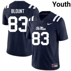 Stitched Youth UM Rebels Levi Blount #83 Navy College Football Jersey 487313-280 - Image 1