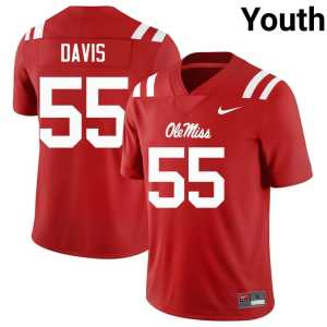 NCAA Youth College Football Terez Davis #55 UM Rebels Red Jerseys 365619-940 - Image 1