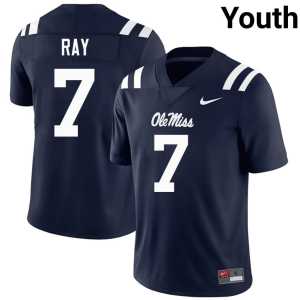 2026 Navy #7 College Football Traylon Ray UM Rebels Youth Jersey 699655-709 - Image 1