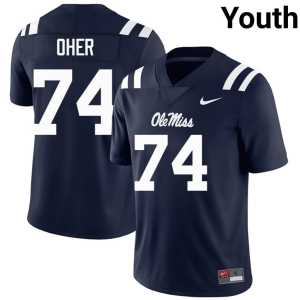 Replica Navy College Football #74 Ole Mississippi Rebels Michael Oher Youth Jersey 904826-904 - Image 1
