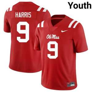 Alumni College Football Red Forward Rebels Youth Tre Harris #9 Jerseys 110376-583 - Image 1